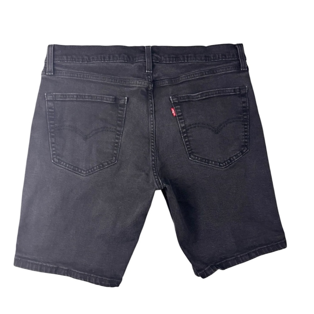 Levi's Men's Black Grunge Denim Utility Vertical Zip Pocket Slim Fit Shorts (36)
